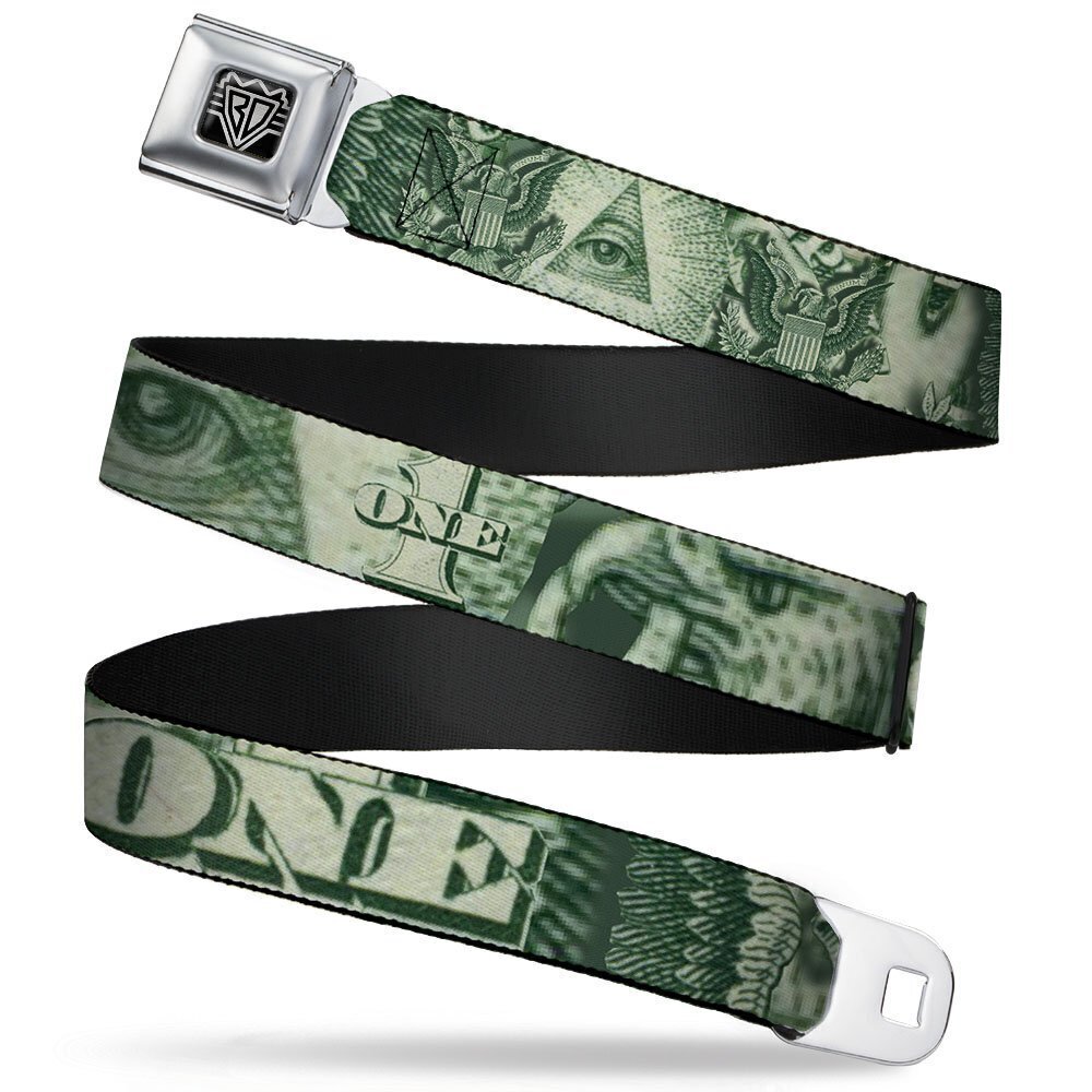5910 Seatbelt Belt - One Dollar Bill Eye of Providence/Bald Eagle CLOSE-UP